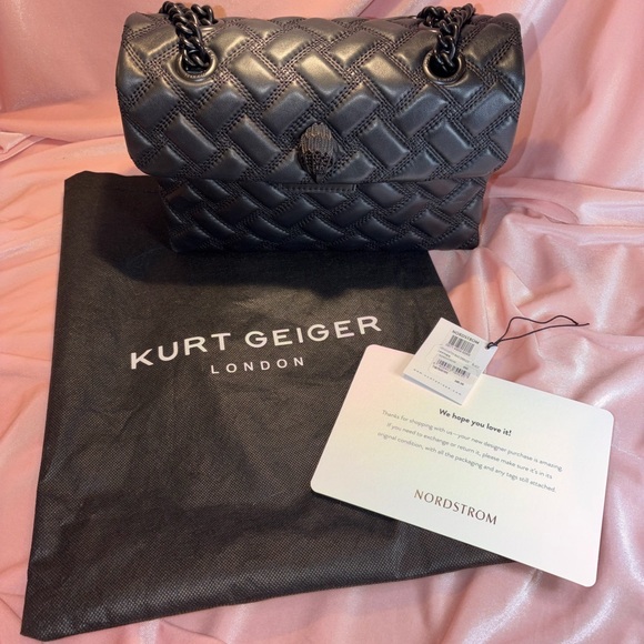 Kurt Geiger Black on Black London Kensington 17 Drench Leather Bag 🖤 - Picture 9 of 15